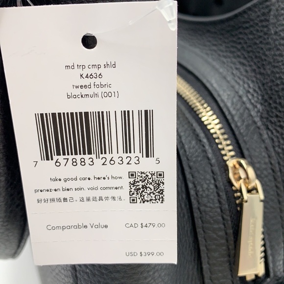 Kate Spade Leila Tweed Medium Triple Compartment Shoulder Bag Tote - Picture 16 of 16